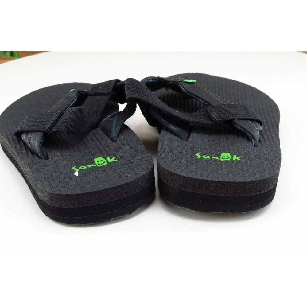 Sanuk Toddler Boys 7-8 Medium Black Slingback‎ Synthetic